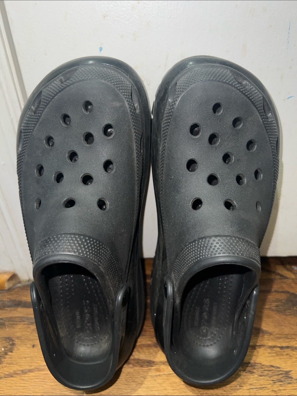 CROCS Black Vented Platform Slip-On Clog Sandals